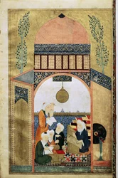 Wykład z astronomii, czterech uczonych ze swoim mistrzem, ok. 1418